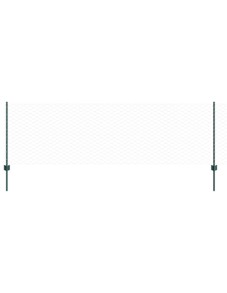 Pali di Recinzione  11 pz U-Channel Verde 80 cm Acciaio, Recinzione Esagonale  Verde 0,8x50 m Acciaio