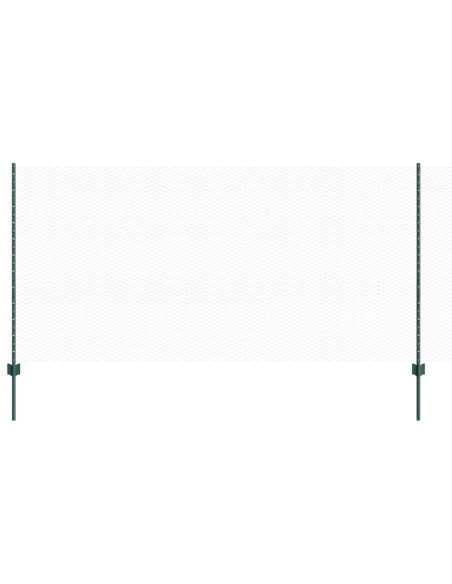 Pali per Recinzione  11 pz Verde 120 cm Acciaio, Recinzione Esagonale  Verde 1.2x50 m Acciaio