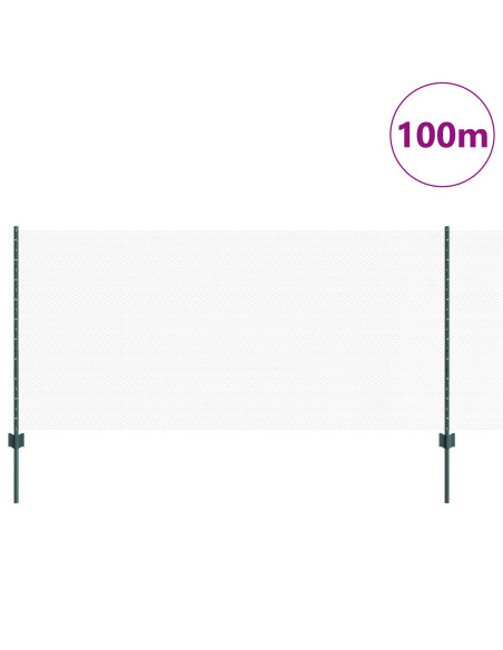 Recinzione con Posto Verde 1 x 100 m Acciaio e PVC