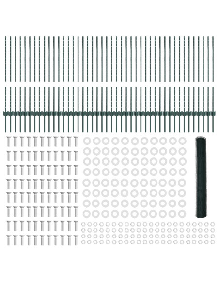 Recinzione con Posto Verde 1 x 100 m Acciaio e PVC