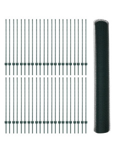 Recinzione con Posto Verde 1,2 x 100 m Acciaio e PVC