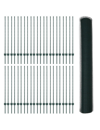 Recinzione con Posto Verde 1,2 x 100 m Acciaio e PVC