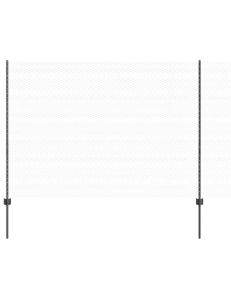 Pali della recinzione  22 pz U-Channel Grigio 160 cm Acciaio, Recinzione Esagonale  Grigia 1.6x100 m Acciaio