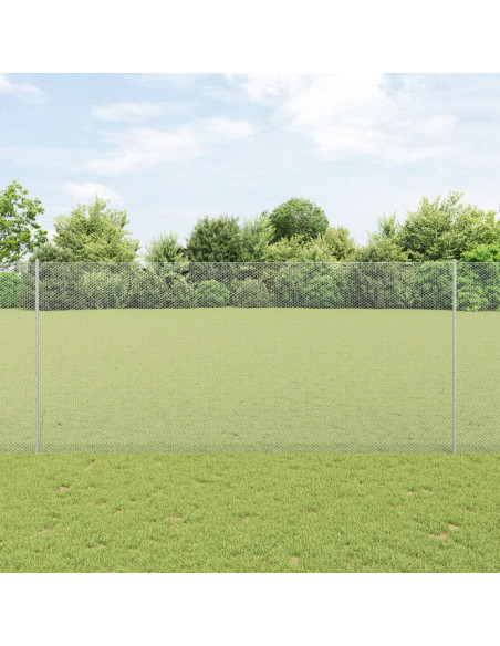 Post per Recinzione  22 pz Canale a U 140 cm Acciaio Galvanizzato, Recinzione Esagonale  1,4x50 m Acciaio Galvanizzato