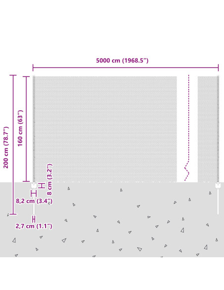 Recinzione con Posto Argento 1,6 x 50 m Acciaio