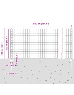 Recinzione con Posto Argento 1 x 25 m Acciaio 2