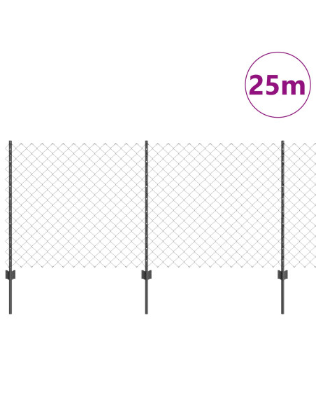 Set di Recinzione da Giardino Set di 2 Grigio Acciaio Galvanizzato
