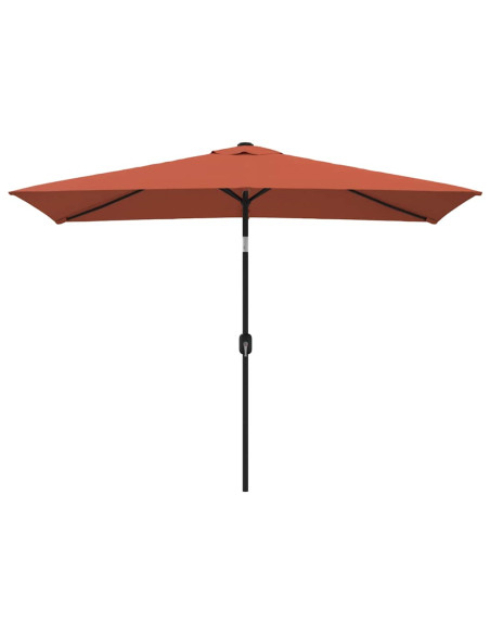 Ombrellone con Palo in Metallo 300x200 cm Terracotta