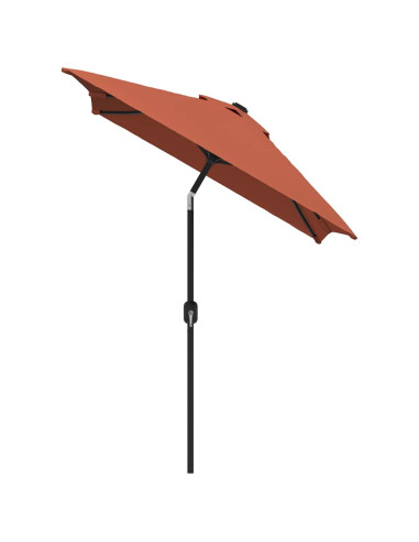 Ombrellone con Palo in Metallo 300x200 cm Terracotta