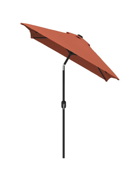 Ombrellone con Palo in Metallo 300x200 cm Terracotta