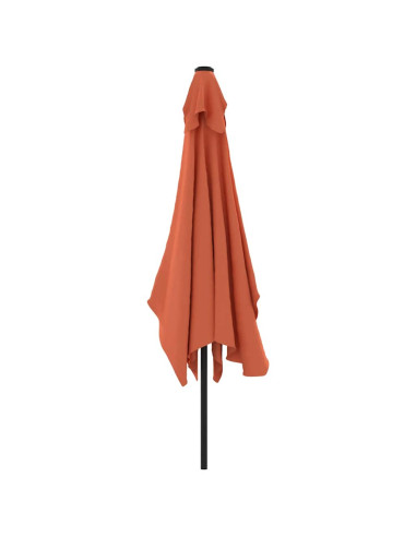 Ombrellone con Palo in Metallo 300x200 cm Terracotta