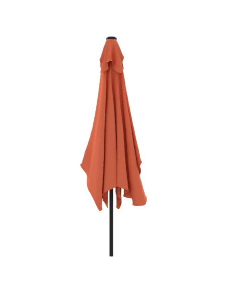 Ombrellone con Palo in Metallo 300x200 cm Terracotta