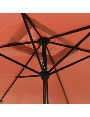Ombrellone con Palo in Metallo 300x200 cm Terracotta
