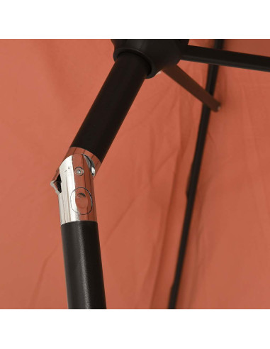 Ombrellone con Palo in Metallo 300x200 cm Terracotta
