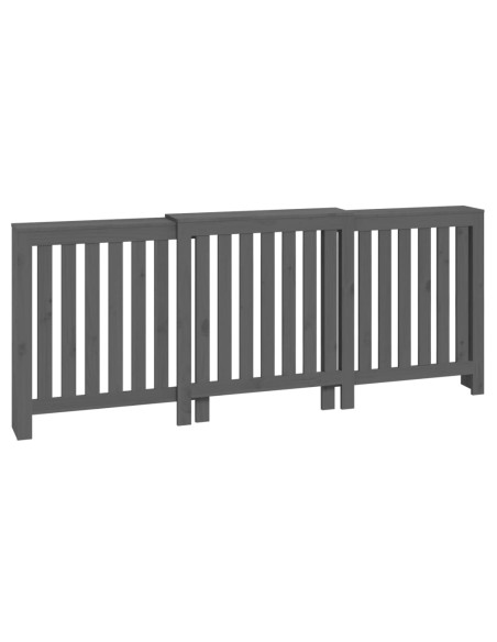 Copertura Termosifone Grigia 210x21x85 cm Legno Massello Pino