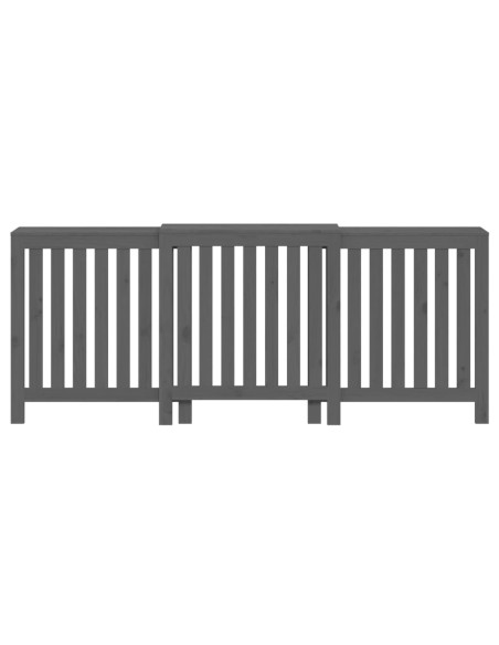 Copertura Termosifone Grigia 210x21x85 cm Legno Massello Pino