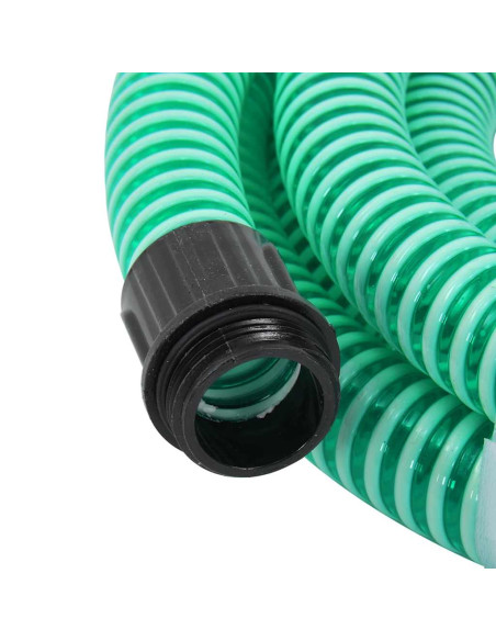 Tubo di Aspirazione con Raccordi in Ottone Verde 1,1" 4 m PVC