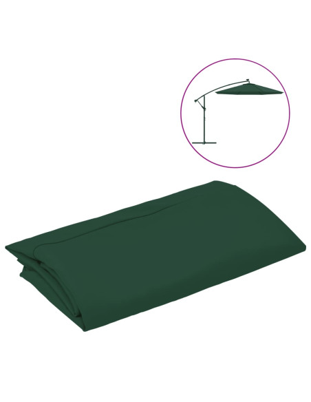 Telo di Ricambio per Ombrellone Bianco Verde 350 cm