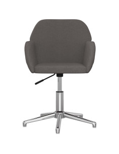 Sedia da Ufficio Girevole Grigio Scuro in Tessuto 2