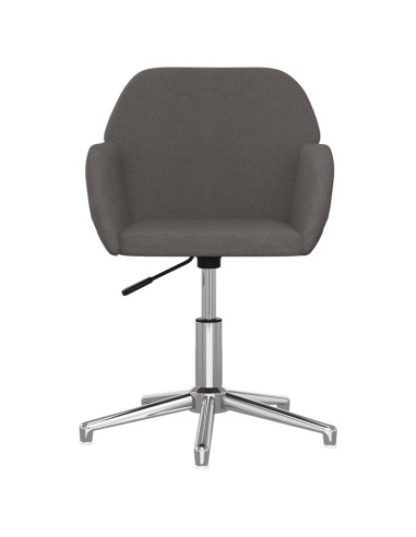 Sedia da Ufficio Girevole Grigio Scuro in Tessuto