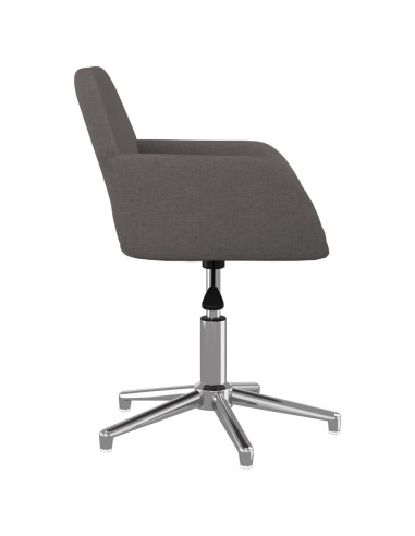 Sedia da Ufficio Girevole Grigio Scuro in Tessuto