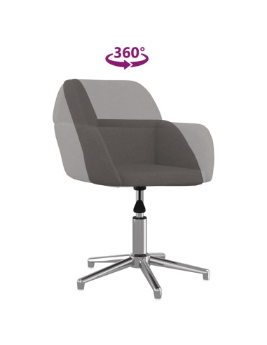 Sedia da Ufficio Girevole Grigio Scuro in Tessuto
