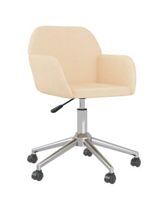 Sedia da Ufficio Girevole Crema in Tessuto