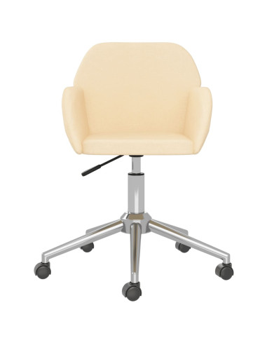 Sedia da Ufficio Girevole Crema in Tessuto