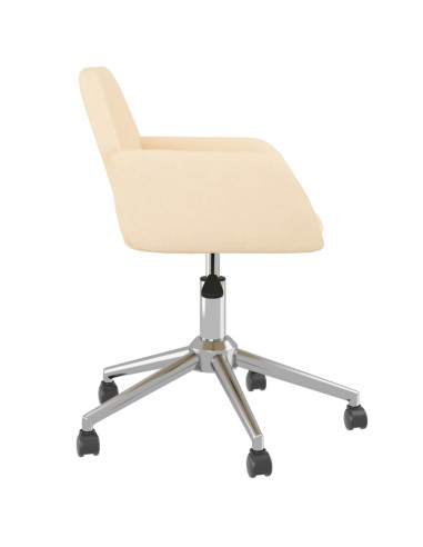 Sedia da Ufficio Girevole Crema in Tessuto