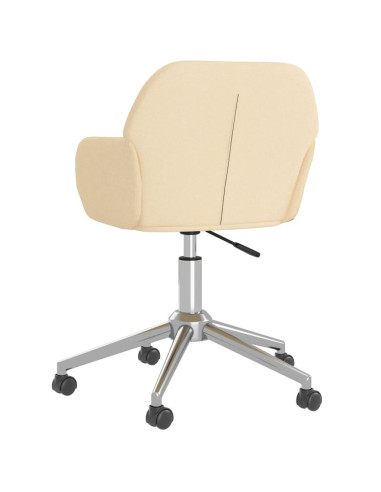 Sedia da Ufficio Girevole Crema in Tessuto