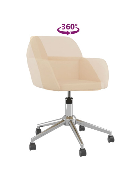 Sedia da Ufficio Girevole Crema in Tessuto