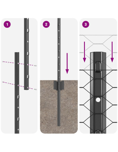 Recinzione con Posto Grigio 1,5 x 25 m Acciaio