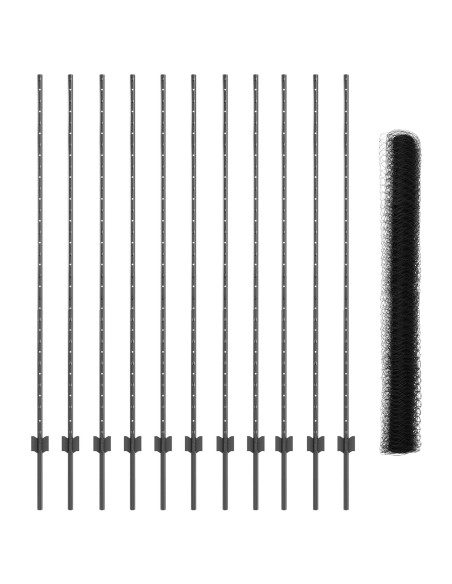 Set di Recinzione Giardino Set di 2 Grigio Acciaio Rivestito