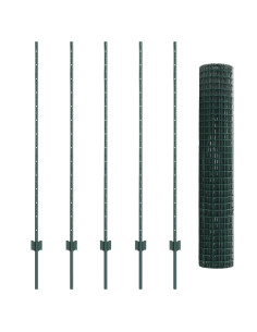 Recinzione con Posto Verde 1,4 x 10 m Acciaio e PVC 2