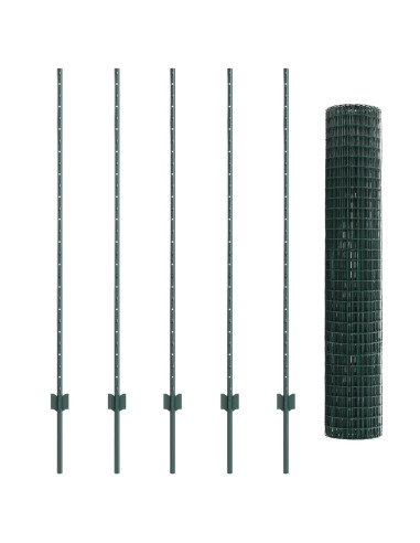 Recinzione con Posto Verde 1,4 x 10 m Acciaio e PVC