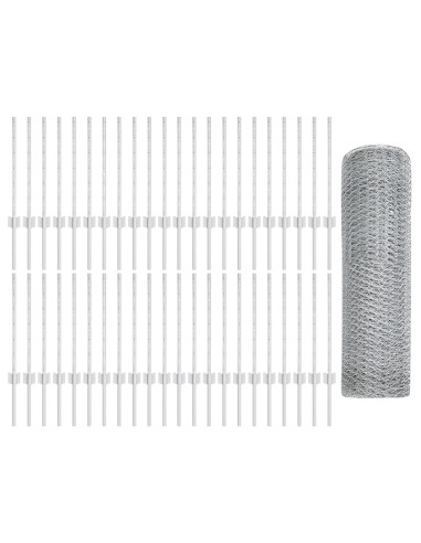 Recinzione con Posto Argento 0,6 x 100 m Acciaio