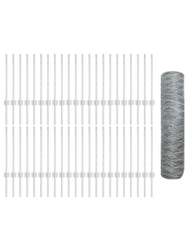 Recinzione con Posto Argento 0,6 x 100 m Acciaio