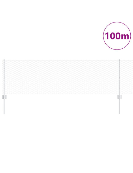 Posti per Recinzione 11 pcs U-Channel 60 cm Acciaio Galvanizzato,  Recinzione Esagonale 0.6x100 m Acciaio Galvanizzato