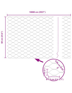 Recinzione con Posto Argento 0,6 x 100 m Acciaio 2