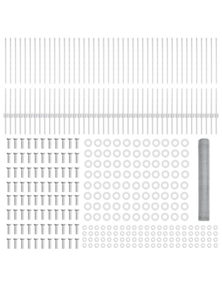 Posti per Recinzione  22 pcs U-Channel 100 cm Acciaio Zincato, Recinzione Esagonale  1x100 m Acciaio Zincato