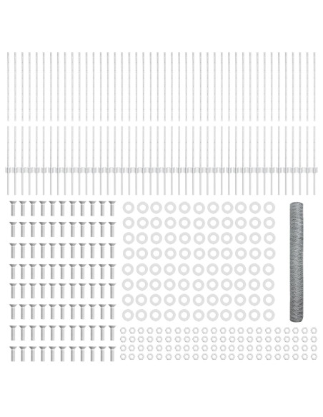Pali per Recinzione  22 pz U-Channel 120 cm Acciaio Zincato, Recinzione esagonale  1,2x100 m Acciaio Zincato