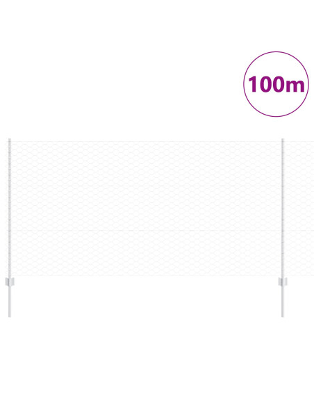 Post di recinzione  22 pz U-Channel 120 cm Acciaio zincato, Recinzione esagonale  1.2x100 m Acciaio zincato