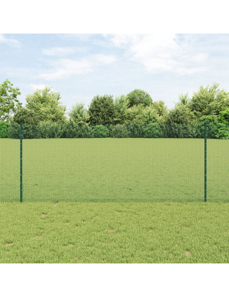 Recinzione in filo saldato  con 11 pali U Verde 1x25 m Acciaio