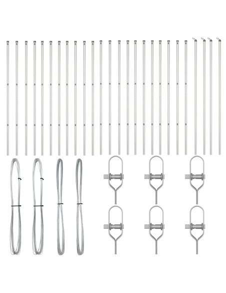 Pali  26 pcs Ø32 mm 190 cm Acciaio Galvanizzato