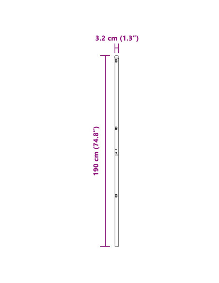 Pali per recinzione  52 pcs Ø32 mm 190 cm Acciaio zincato
