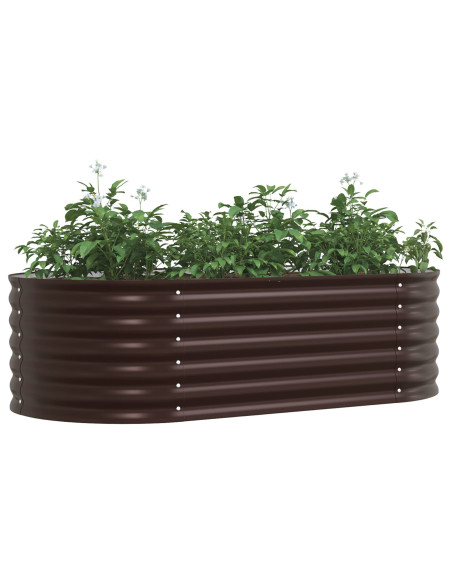 Letto da Giardino Rialzato Marrone 160x80x44 cm in Acciaio Galvanizzato