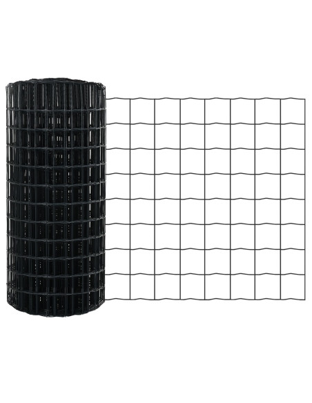 Recinzione con Posto Grigio 0,6 x 50 m Acciaio e PVC