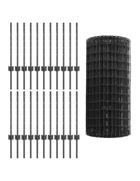 Rete da Giardino  Set di 3 Grigia Metallo 50 x 0.6 m