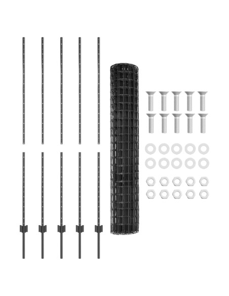 Set di Recinzione Euro  Set di 2 Grigio Acciaio 10 m x 1.6 m