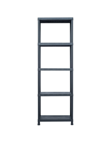 Scaffali 5 pz Nero 125 kg 60x30x180 cm in Plastica